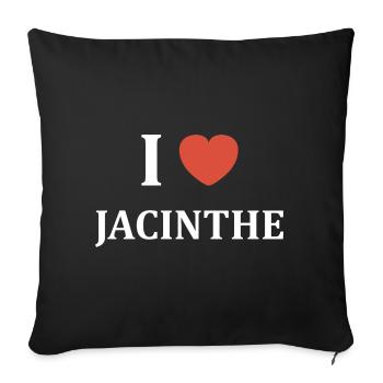I love Jacinthe - Housse de coussin décorative 45 x 45 cm - noir - Devant