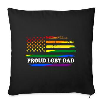 LGBT Proud Father - Sofa pillowcase 17,3'' x 17,3'' (45 x 45 cm) - black - Front