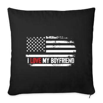 I Love My Boyfriend - Sofa pillowcase 17,3'' x 17,3'' (45 x 45 cm) - black - Front