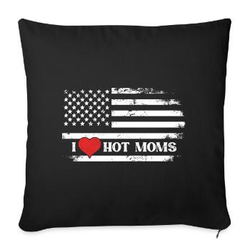 J’aime les mamans chaudes - Housse de coussin décorative 45 x 45 cm - noir - Devant