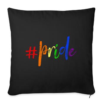 LGBT Rainbow Gay Pride Homo Lesbian Gay - Sofa pillowcase 17,3'' x 17,3'' (45 x 45 cm) - black - Front