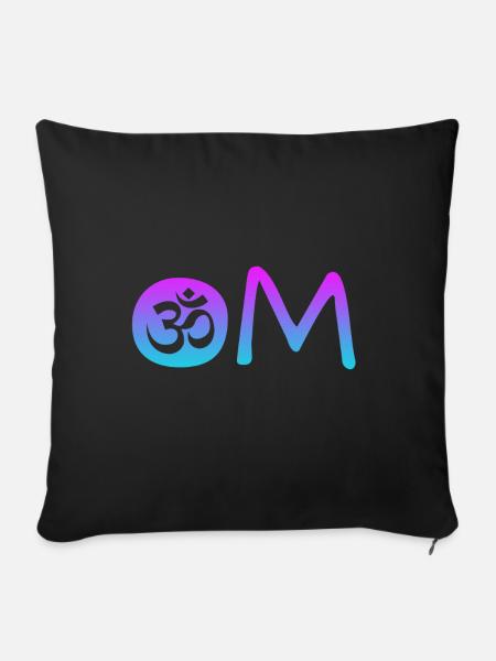 Om - Sofakissenbezug 45 x 45 cm - Schwarz