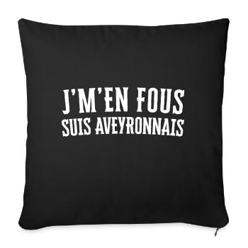 Homme Aveyronnais humour - Housse de coussin décorative 45 x 45 cm - noir - Devant