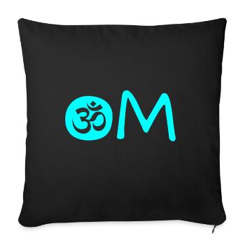 Om Chakra blau - Sofakissenbezug 45 x 45 cm - Schwarz - Vorne