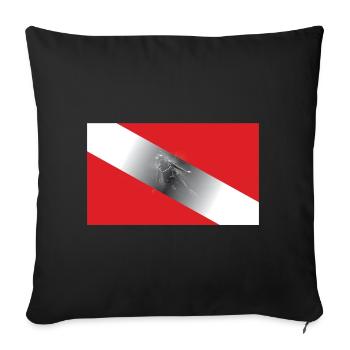 Flagg de plongée - Housse de coussin décorative 45 x 45 cm - noir - Devant