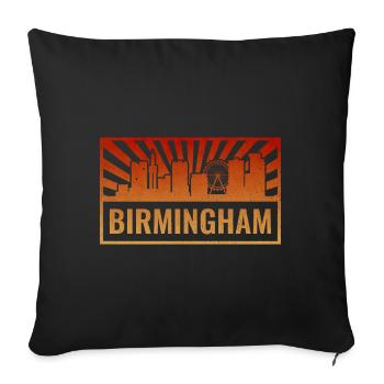 Birmingham Skyline Sunbeams - Sofa pillowcase 17,3'' x 17,3'' (45 x 45 cm) - black - Front