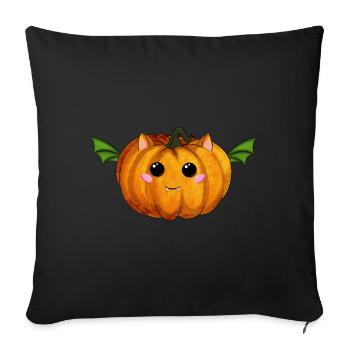 Citrouille d’Halloween - Housse de coussin décorative 45 x 45 cm - noir - Devant