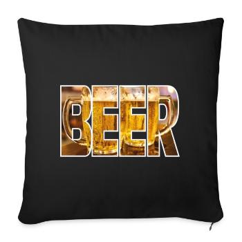 Bier à bière - Housse de coussin décorative 45 x 45 cm - noir - Devant