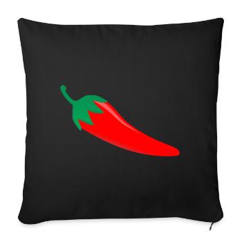 Lustiges Hot Chilli T-Shirt - Sofakissenbezug 45 x 45 cm - Schwarz - Vorne