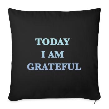 Citation Motivation Reconnaissance Bleue - Housse de coussin décorative 45 x 45 cm - noir - Devant
