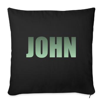 First name: John green - Sofa pillowcase 17,3'' x 17,3'' (45 x 45 cm) - black - Front