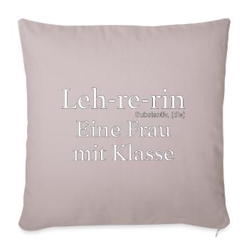 Lehrerin - Sofakissenbezug 45 x 45 cm - helles Taupe - Vorne