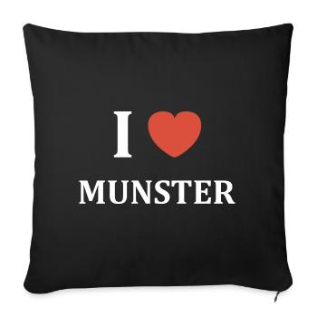 i love MUNSTER - Housse de coussin décorative 45 x 45 cm - noir - Devant
