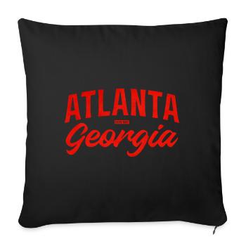 Logo d’écriture d’Atlanta Georgia - Housse de coussin décorative 45 x 45 cm - noir - Devant