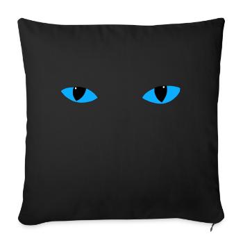 Mysterious cat eyes - light blue - Sofa pillowcase 17,3'' x 17,3'' (45 x 45 cm) - black - Front