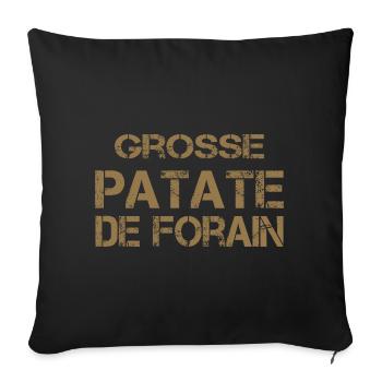 Grosse Patate de Forain ocre - Housse de coussin décorative 45 x 45 cm - noir - Devant