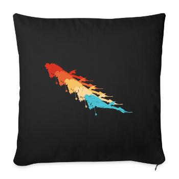 Women's Free Dive Diving Diver - Sofa pillowcase 17,3'' x 17,3'' (45 x 45 cm) - black - Front