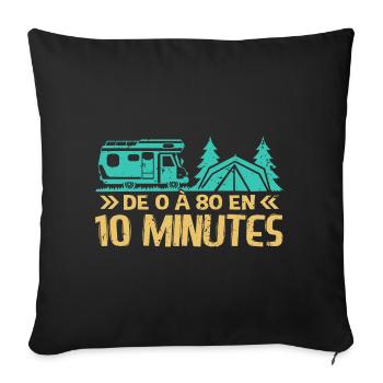Camping Car Humour Camping Camper - Housse de coussin décorative 45 x 45 cm - noir - Devant
