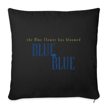 Blue Flower Bloom Typography - Sofa pillowcase 17,3'' x 17,3'' (45 x 45 cm) - black - Front