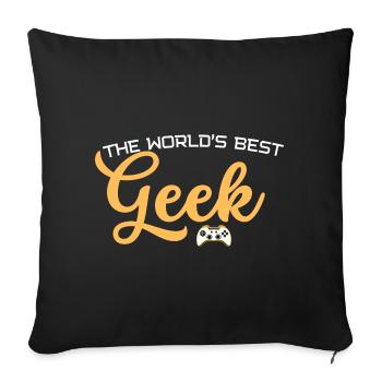 World's Best Geek Logo Tee - Sofa pillowcase 17,3'' x 17,3'' (45 x 45 cm) - black - Front