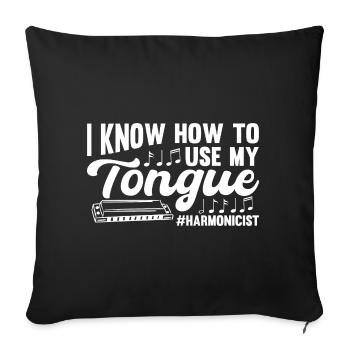 Harmoniciste Harmoniciste Orgue à bouche - Housse de coussin décorative 45 x 45 cm - noir - Devant