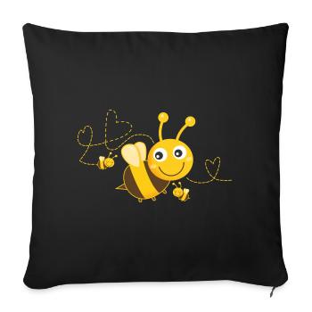 Bienen Bienen Biene Glückliche Biene - Sofakissenbezug 45 x 45 cm - Schwarz - Vorne
