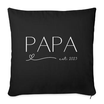 Papa est 2023 Heart Line - Sofa pillowcase 17,3'' x 17,3'' (45 x 45 cm) - black - Front