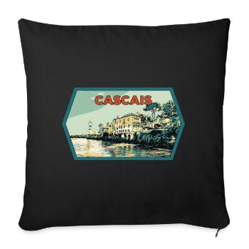 Leuchtturm Santa Marta de Cascais, Portugal - Sofakissenbezug 45 x 45 cm - Schwarz - Vorne