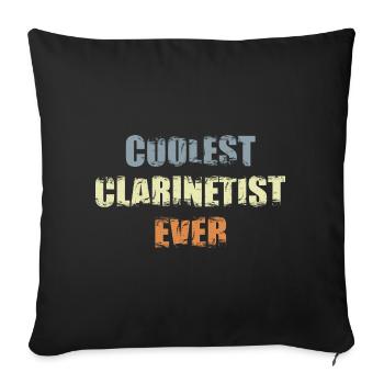 Coolest clarinet player - Sofa pillowcase 17,3'' x 17,3'' (45 x 45 cm) - black - Front