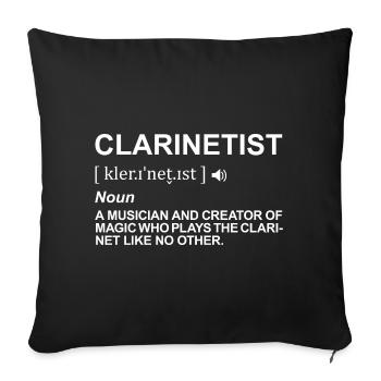 Définition du joueur de clarinette - Housse de coussin décorative 45 x 45 cm - noir - Devant