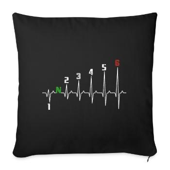 1N23456 Changement de vitesse moto - Adrénaline - Pouls - Housse de coussin décorative 45 x 45 cm - noir - Devant