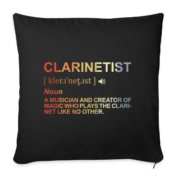 Clarinetist Meaning - Sofa pillowcase 17,3'' x 17,3'' (45 x 45 cm) - black - Front
