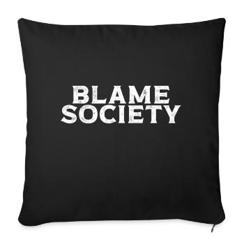 Blame Society Retro Anti-Social Statement - Sofakissenbezug 45 x 45 cm - Schwarz - Vorne