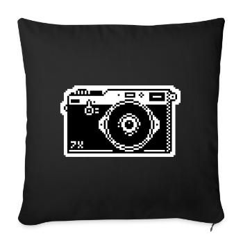 8bit pixel retro fotoapparat - Sofakissenbezug 45 x 45 cm - Schwarz - Vorne
