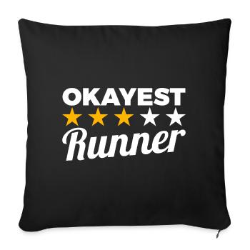 Coureur moyen - Housse de coussin décorative 45 x 45 cm - noir - Devant