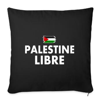 palestine libre - Housse de coussin décorative 45 x 45 cm - noir - Devant