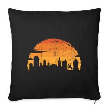 Sunset Skyline Rider - Sofa pillowcase 17,3'' x 17,3'' (45 x 45 cm) - black - Front