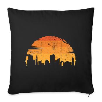 Sunset City Silhouette - Sofa pillowcase 17,3'' x 17,3'' (45 x 45 cm) - black - Front