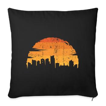Sunset Skyline Silhouette - Sofa pillowcase 17,3'' x 17,3'' (45 x 45 cm) - black - Front