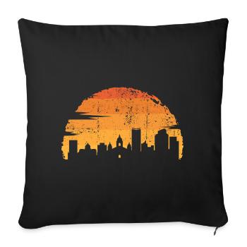 Silhouette d’horizon du coucher de soleil - Housse de coussin décorative 45 x 45 cm - noir - Devant