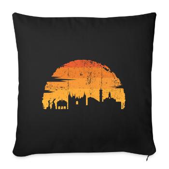 Sunset Skyline Silhouette - Sofa pillowcase 17,3'' x 17,3'' (45 x 45 cm) - black - Front