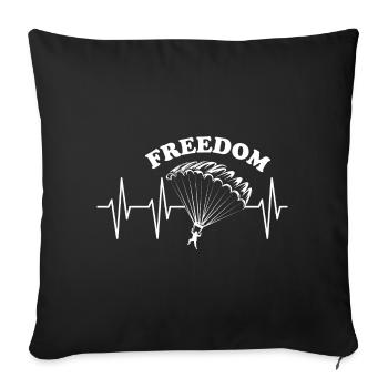 Parachute de liberté liberté icône gratuite battement de cœur - Housse de coussin décorative 45 x 45 cm - noir - Devant