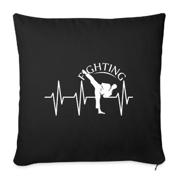 Pulse Kick Martial Arts Fighter Fighter Symbol Club - Housse de coussin décorative 45 x 45 cm - noir - Devant