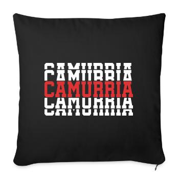 T-shirt Camurria t-shirt cadeau texte empilé - Housse de coussin décorative 45 x 45 cm - noir - Devant