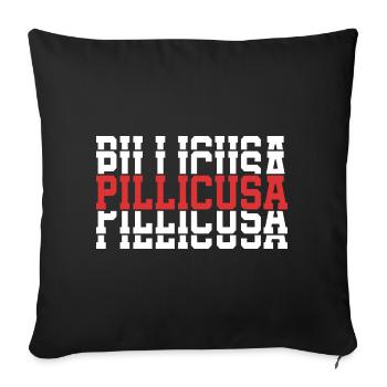T-Shirt Pillicusa T-Shirt Gift Stacked Text - Sofa pillowcase 17,3'' x 17,3'' (45 x 45 cm) - black - Front