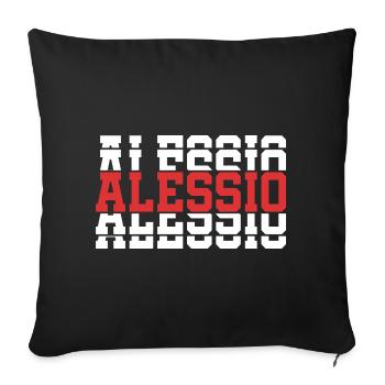 Alessio t-shirt t-shirt stacked text gift idea - Sofa pillowcase 17,3'' x 17,3'' (45 x 45 cm) - black - Front