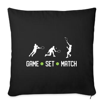Tennis - Match de jeu - Housse de coussin décorative 45 x 45 cm - noir - Devant