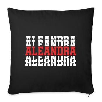 t-shirt Aleandra t-shirt gift stacked text - Sofa pillowcase 17,3'' x 17,3'' (45 x 45 cm) - black - Front