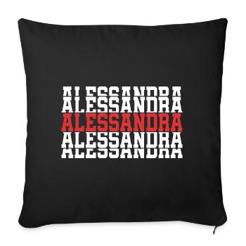Alessandra t-shirt stacked text gift t-shirt - Sofa pillowcase 17,3'' x 17,3'' (45 x 45 cm) - black - Front