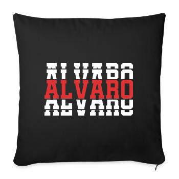 t-shirt Alvaro t-shirt gift idea stacked text - Sofa pillowcase 17,3'' x 17,3'' (45 x 45 cm) - black - Front